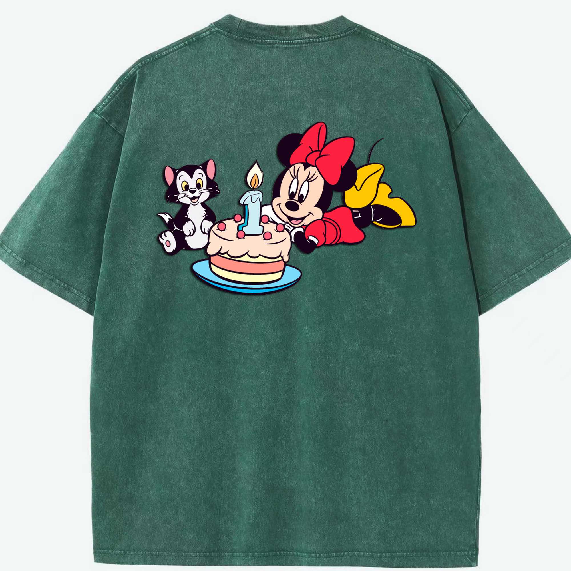 （画像用） ミッキーマウス Mickey Mouse 綿100% ヴィンテージ風 半袖Tシャツ（背面プリント）